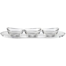 Glasschalenset LAGOON Set 500 300 ml Glas  Ø 130 mm  L 500 mm  H 34 mm  H 65 mm  | 1 ovale Platte|3 Schalen Produktbild