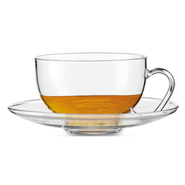 Tasse TEA 360 ml Glas mit Glasuntertasse  H 67 mm Produktbild