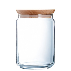 Vorratsdose PURE JAR WOOD Glas 1 ltr mit Deckel Ø 104 mm H 145 mm Produktbild