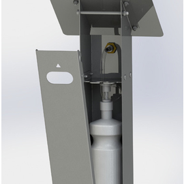 Desinfektionssäule Edelstahl mit Fußpedal 1000 ml 400 mm x 395 mm H 1183 mm Produktbild 1 S