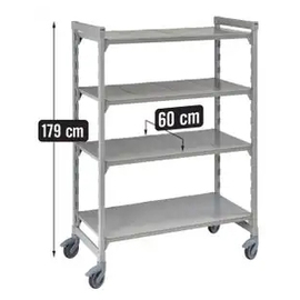 Regal | Grundeinheit fahrbar L 1280 mm T 600 mm H 1790 mm | 4 Böden geschlossen Produktbild