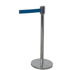 Abgrenzungspfosten HIGHFLEX Edelstahl Gurtfarbe blau  Ø 0,35 m  L 3 m  H 0,95 m | Gurtband Produktbild