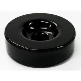 Windaschenbecher mit Windschutzdeckel Kunststoff schwarz  Ø 100 mm  H 32 mm Produktbild 0 L
