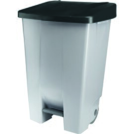 Tretabfallbehälter Kunststoff 120 ltr schwarz grau Produktbild