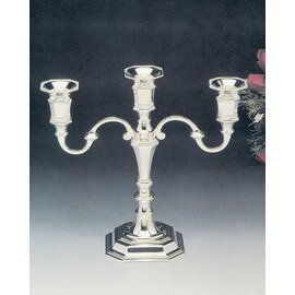 Kerzenhalter, versilbert, eckig, 3-armig, H 26 cm Produktbild