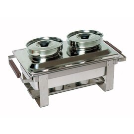 Chafing-Dish-Suppenstation, 2 Töpfe à 4,0 ltr., 2 Brennpastenbehälter, schwere Qualität Produktbild