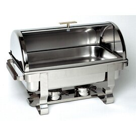 Chafing-Dish, mit Roll-Top Deckel, komplett mit  GN 1/1- 65 mm und 2 Brennpastenbehältern, Kunststoffgriffe, 61 x 35 x H 43 cm Produktbild