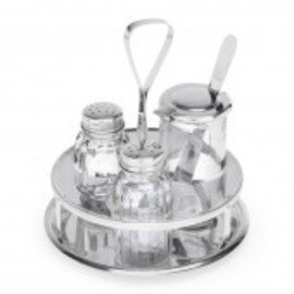 RESTPOSTEN | Menage • Salz | Pfeffer | Senf Glas Edelstahl H 160 mm Produktbild