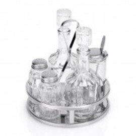 Menage • Essig | Öl | Salz | Pfeffer | Senf Glas Edelstahl H 170 mm Produktbild