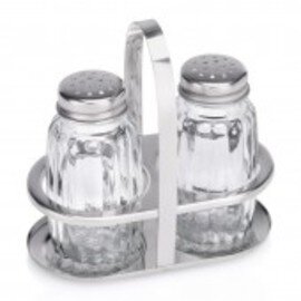 Menage • Salz | Pfeffer Glas Edelstahl H 100 mm Produktbild