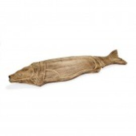 Restposten | Lachsbrett Holz Fischrelief oval  L 760 mm  x 220 mm  H 20 mm Produktbild