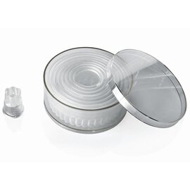 Ausstechformen Set 9-teilig mit Dose  • rund  | Kunststoff  | gewellter Rand Ø 100 mm 90 mm Produktbild