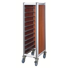 Tablettwagen dunkelbraun mit Seitenwände  | 455 x 355 mm  H 1650 mm Produktbild