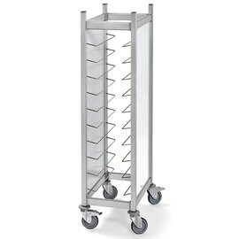 Tablettwagen schwarz mit Seitenwänden  | 530 x 325 mm  H 1680 mm Produktbild