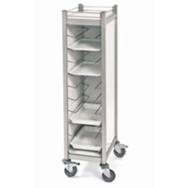 Tablettwagen weiß silber mit Seitenwänden  | 455 x 355 mm  H 1680 mm Produktbild 2 S