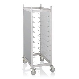 Tablettwagen weiß silber mit Seitenwänden  | 455 x 355 mm  H 1680 mm Produktbild