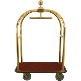 Gepäckwagen Edelstahl rot goldfarben | abgerundete Form | Rollen-Ø 200 mm H 1900 mm Produktbild