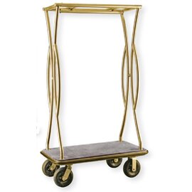 Gepäckwagen Edelstahl grau goldfarben | Rollen-Ø 200 mm  H 1800 mm Produktbild