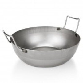 Frittierpfanne  • Eisen  Ø 360 mm  H 100 mm | Eisengriffe | Griffe angeschweißt Produktbild