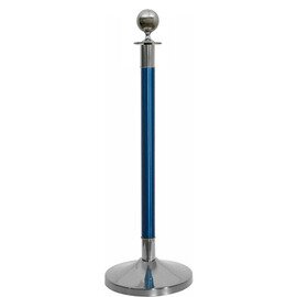 Abgrenzungsständer, (1 Ständer), Edelstahl, Mittelteil blau, Ausführung: Kugel Produktbild