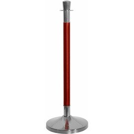 Abgrenzungsständer, (1 Ständer), Edelstahl, Mittelteil rot, Ausführung: Zylinder Produktbild