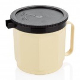 Thermokännchen Kunststoff Polypropylen mit Deckel doppelwandig beige braun 300 ml H 105 mm Produktbild