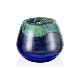Teelichthalter Fusion Lagoon Glas Ø 110 mm H 90 mm Produktbild
