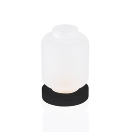 Teelichthalter Frosted White Glas Holz Ø 90 mm H 130 mm Produktbild