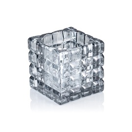 Teelichthalter Cube Smoke Grey Glas 90 mm x 90 mm H 90 mm Produktbild