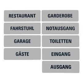 Hinweisschild • Restaurant • Edelstahl rechteckig L 255 mm x 80 mm Produktbild