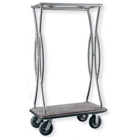 Gepäckwagen Edelstahl grau silberfarben | Rollen-Ø 200 mm  H 1800 mm Produktbild