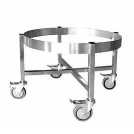 Transporttrolley rund 4 Lenkrollen 2 Bremsrollen  H 400 mm | passend für Töpfe bis Ø 55 cm Produktbild