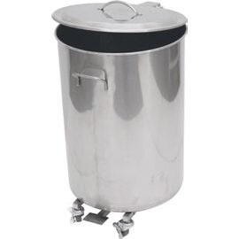 Abfallbehälter 50 ltr Edelstahl mit Fußpedal Ø 400 mm  H 700 mm Produktbild