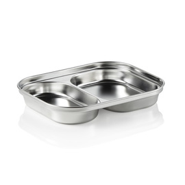 Lunchbox Edelstahl | 2 Fächer | 205 mm x 165 mm H 77 mm Produktbild 2 S
