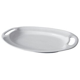 RESTPOSTEN | Platte Porzellan weiß 2 Grifflöcher oval  L 450 mm  x 300 mm Produktbild