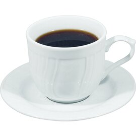 Obertasse ROSENGARTEN mit Henkel 200 ml Porzellan weiß mit Relief mit Untertasse  H 70 mm Produktbild