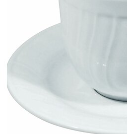 Cappuccinotasse ROSENGARTEN mit Henkel 250 ml Porzellan weiß mit Relief mit Untertasse Produktbild