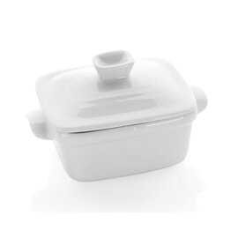 Mini-Schale Porzellan weiß mit Deckel  L 99 mm  B 64 mm  H 35 mm Produktbild