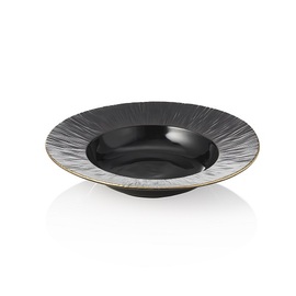 Suppenteller MAYA KURO Porzellan | schwarz Ø 235 mm H 45 mm Produktbild