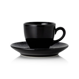 Espressotasse 90 ml mit Untertasse VIDA NIGHT Porzellan schwarz Produktbild