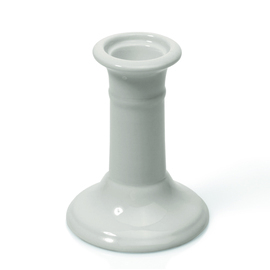 Kerzenhalter 1-flammig Porzellan weiß  Ø 80 mm  H 110 mm Produktbild
