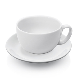 Caffè-Latte-Tasse ITALIA mit Henkel 350 ml Porzellan weiß mit Untertasse Produktbild