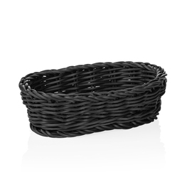 Tischkorb PP schwarz oval | 190 mm x 120 mm H 60 mm Produktbild