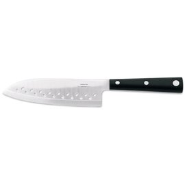 Santoku gerade Klinge gelocht glatter Schliff  | genietet | schwarz | Klingenlänge 16 cm Produktbild