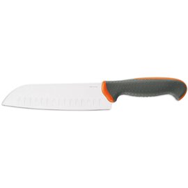 Santoku gerade Klinge glatter Schliff | schwarz | orange | Klingenlänge 18 cm Produktbild