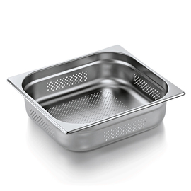 Gastronormbehälter GN 2/3 x 100 mm Boden- und Seitenlochung | GN 71 Edelstahl Produktbild