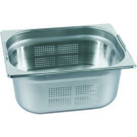 Gastronormbehälter GN 1/1  x 150 mm GN 74 Edelstahl gelocht | Fallgriffe Produktbild