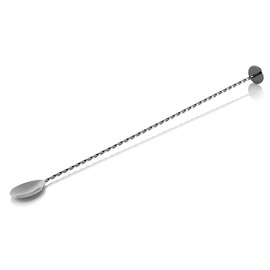 Barlöffel Twisted aus Edelstahl gun metal | gedrehter Stiel | Stößel L 400 mm Produktbild