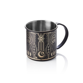 Moscow Mule Becher NOCTURN Tattoo schwarz | 450 ml Ø 90 mm mit Dekor Produktbild