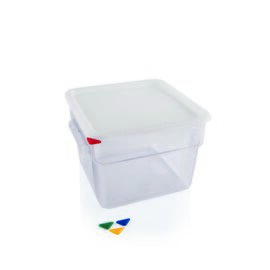 RESTPOSTEN | Vorratsbehälter mit Deckel Polycarbonat 4 ltr Skala  L 180 mm  B 180 mm  H 190 mm Produktbild